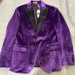 Men’s Coofandy Elegant Purple Velvet Blazer
